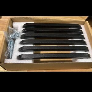 8 black matte modern metal cabinet pulls